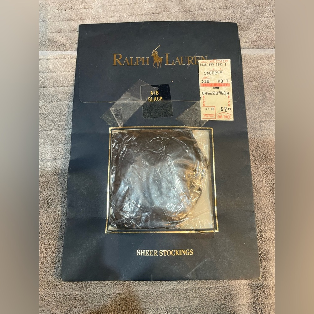 Ralph Lauren Sheer Pantyhose Black-Size A-B Vintage